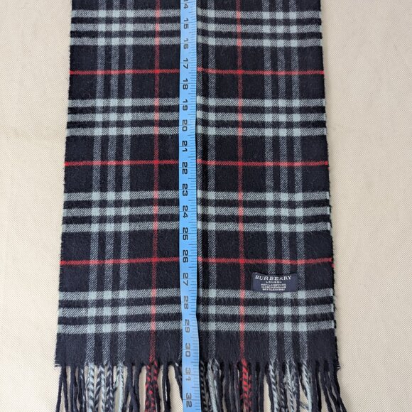 Burberry Unisex Lambswool Scarf Blue – Classic Check – Authentic – Fast Ship - Picture 6 of 7